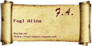 Fogl Alina névjegykártya
